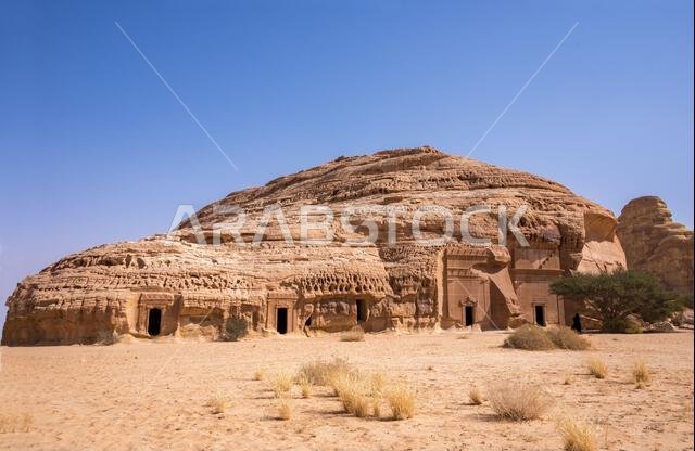 Jabal At Banat with tombs Hegra Saudi Arabia Jabal At Banat with tombs Hegra Saudi Arabia