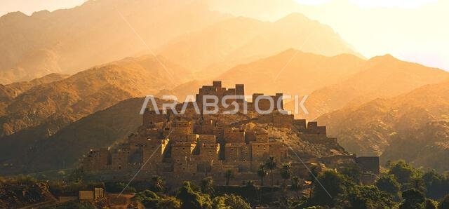 Ancient marble castle in the mountain