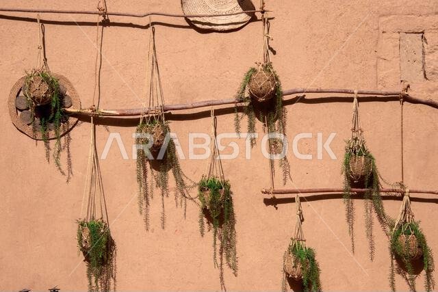 Hanging wall baskets Old Town Al Ula Saudi Arabia
