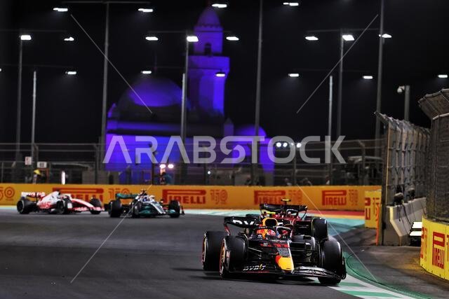 جدة، المملكة العربية السعودية. ٢٧ مارس ٢٠٢٢. سيرجيو بيريز (المكسيك) فريق ريد بول ريسينغ، سيارة RB18. ٢٧/٠٣/٢٠٢٢. بطولة العالم للفورمولا ١، الجولة الثانية، جائزة السعودية الكبرى، جدة، المملكة العربية السعودية، يوم السباق. حقوق الصورة محفوظة لـ: XPB/Press Association Images. المصدر: XPB Images Ltd/Alamy Live News