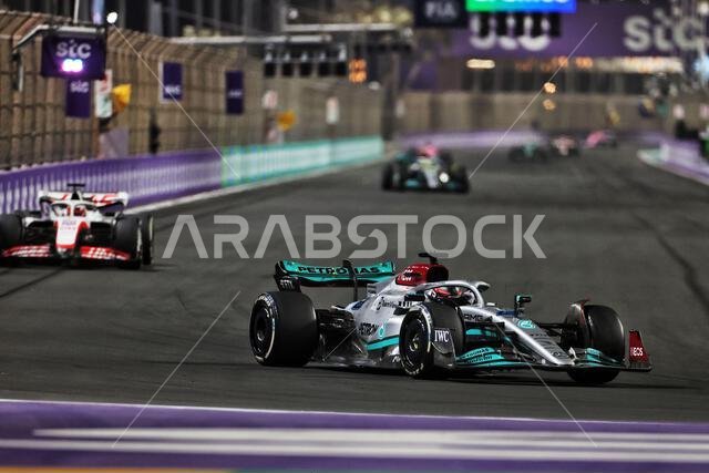 Jeddah, Saudi Arabia. 27th Mar, 2022. George Russell (GBR) Mercedes AMG F1 W13. 27.03.2022. Formula 1 World Championship, Rd 2, Saudi Arabian Grand Prix, Jeddah, Saudi Arabia, Race Day. Photo credit should read: XPB/Press Association Images. Credit: XPB Images Ltd/Alamy Live News