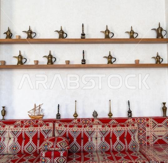 Display of Arabic majlis at a hall.