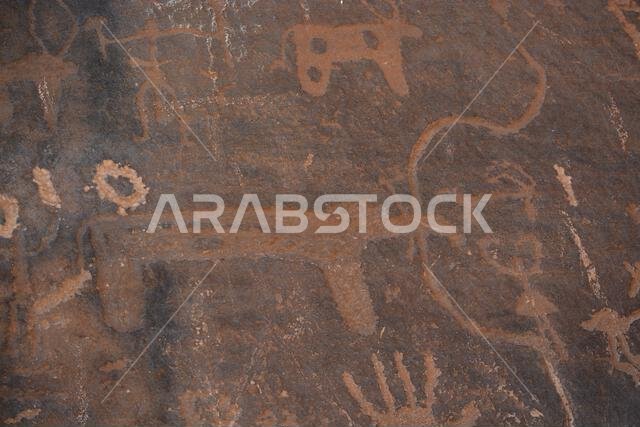 Rock Art from Saudi Arabia , Ancient Animal & men crafts