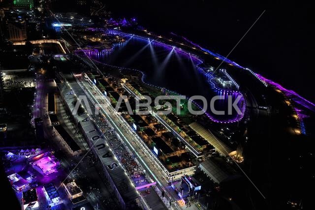 The grid before the start of the race. Saudi Arabian Grand Prix, Sunday 27th March 2022. Jeddah, Saudi Arabia.  27.03.2022. Formula 1 World Championship, Rd 2, Saudi Arabian Grand Prix, Jeddah, Saudi Arabia, Race Day.  Photo credit should read: XPB/Press Association Images.