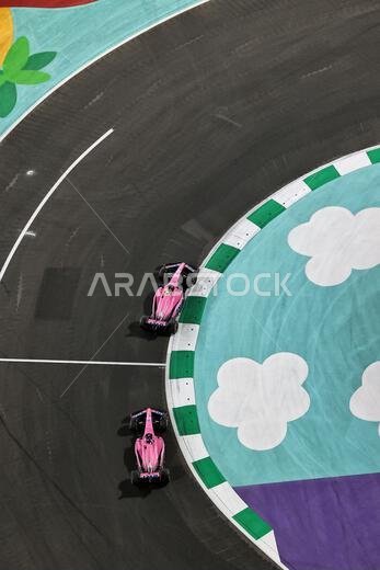 Esteban Ocon (FRA) Alpine F1 Team A522 leads team mate Fernando Alonso (ESP) Alpine F1 Team A522. Saudi Arabian Grand Prix, Sunday 27th March 2022. Jeddah, Saudi Arabia.