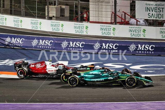 Lance Stroll (CDN) Aston Martin F1 Team AMR22 at the start of the race. 27.03.2022. Formula 1 World Championship, Rd 2, Saudi Arabian Grand Prix, Jeddah, Saudi Arabia, Race Day.  Photo credit should read: XPB/Press Association Images.