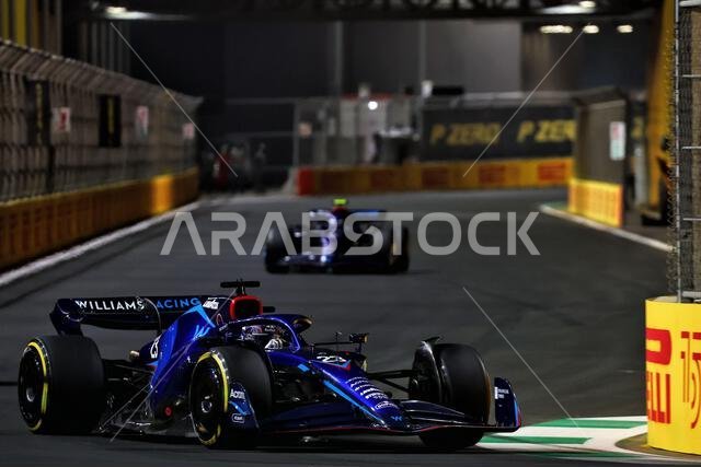 Alexander Albon (THA) Williams Racing FW44. 27.03.2022. Formula 1 World Championship, Rd 2, Saudi Arabian Grand Prix, Jeddah, Saudi Arabia, Race Day.  Photo credit should read: XPB/Press Association Images.