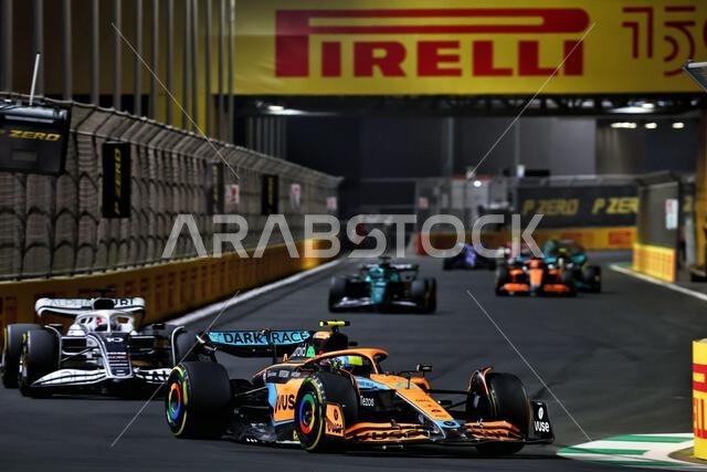 Lando Norris (GBR) McLaren MCL36. 27.03.2022. Formula 1 World Championship, Rd 2, Saudi Arabian Grand Prix, Jeddah, Saudi Arabia, Race Day.  Photo credit should read: XPB/Press Association Images.