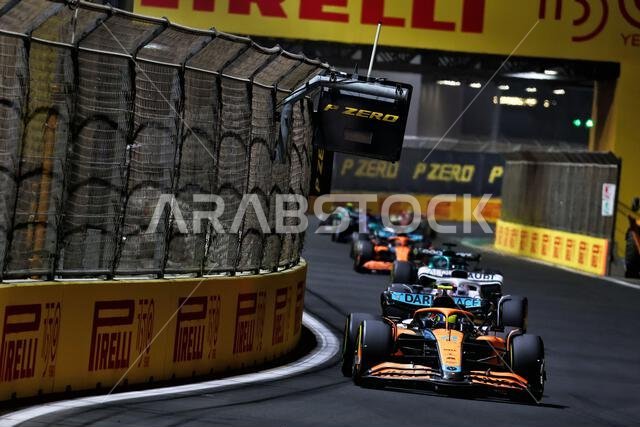 Lando Norris (GBR) McLaren MCL36. 27.03.2022. Formula 1 World Championship, Rd 2, Saudi Arabian Grand Prix, Jeddah, Saudi Arabia, Race Day.  Photo credit should read: XPB/Press Association Images.
