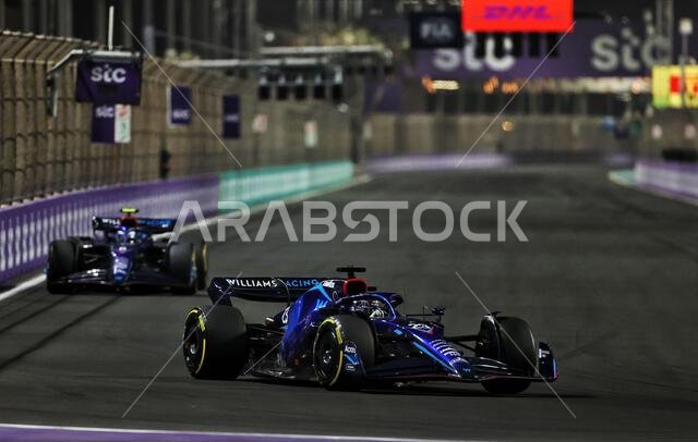 Alexander Albon (THA) Williams Racing FW44. 27.03.2022. Formula 1 World Championship, Rd 2, Saudi Arabian Grand Prix, Jeddah, Saudi Arabia, Race Day.  Photo credit should read: XPB/Press Association Images.