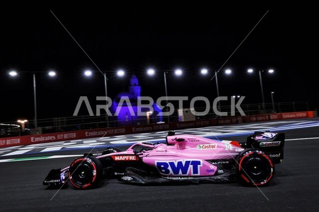 فرناندو ألونسو (إسبانيا)، فريق ألبين للفورمولا 1، سيارة A522. 25 مارس 2022، بطولة العالم للفورمولا 1، الجولة الثانية، جائزة السعودية الكبرى، جدة، المملكة العربية السعودية، يوم التجارب الحرة. حقوق الصورة محفوظة لـ: XPB/Press Association Images.