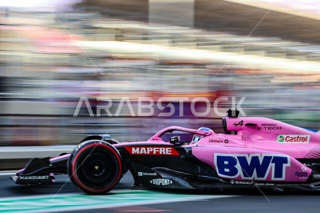 Fernando Alonso (ESP) Alpine F1 Team A522 leaves the pits. 26.03.2022. Formula 1 World Championship, Rd 2, Saudi Arabian Grand Prix, Jeddah, Saudi Arabia, Qualifying Day.  Photo credit should read: XPB/Press Association Images.
