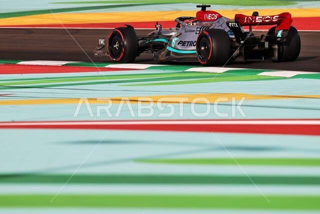 Jeddah, Saudi Arabia. 26th Mar, 2022. George Russell (GBR) Mercedes AMG F1 W13. Saudi Arabian Grand Prix, Saturday 26th March 2022. Jeddah, Saudi Arabia. Credit: James Moy/Alamy Live News Jeddah, Saudi Arabia. 26th Mar, 2022. George Russell (GBR) Mercedes AMG F1 W13. Saudi Arabian Grand Prix, Saturday 26th March 2022. Jeddah, Saudi Arabia. Credit: James Moy/Alamy Live News