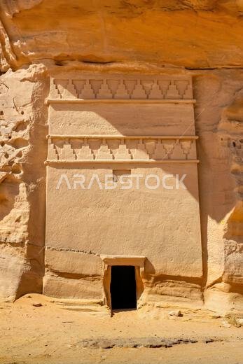 Rock cut tomb at Mada'in Saleh, Hegra, Saudi Arabia, UNESCO World Heritage Site