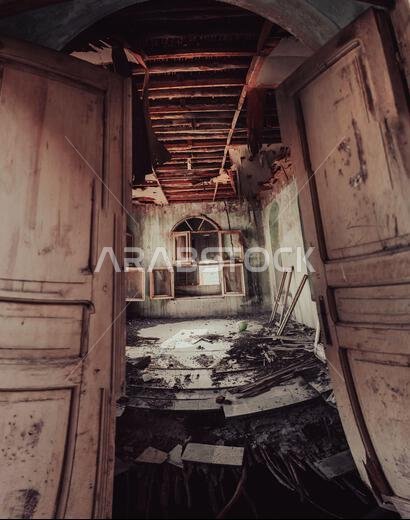 Abandoned Abdullah al-Suleiman palace, Mecca province, Taïf, Saudi Arabia