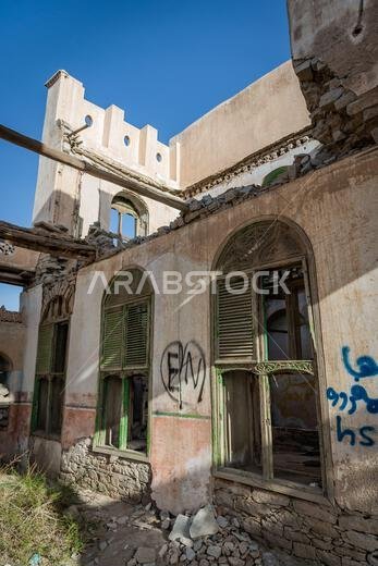 Abandoned Abdullah al-Suleiman palace, Mecca province, Taïf, Saudi Arabia