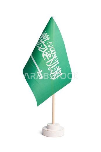 Small table flag of Saudi Arabia isolated on white background