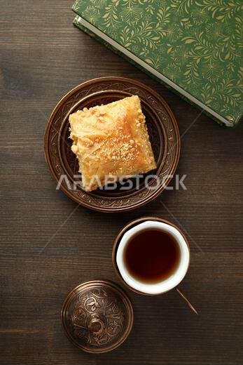 Concept of Ramadan Kareem food, top view