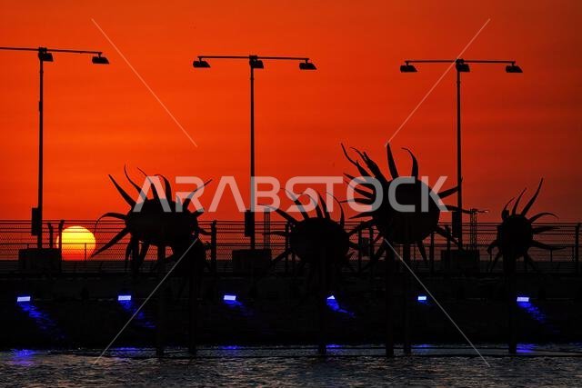 Circuit atmosphere - sunset. 25.03.2022 Formula 1 World Championship, Rd 2, Saudi Arabian Grand Prix, Jeddah, Saudi Arabia, Practice Day.  Photo credit should read: XPB/Press Association Images.