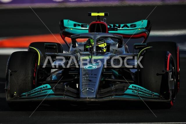 Jeddah, Saudi Arabia. 25th Mar, 2022. Lewis Hamilton (GBR) Mercedes AMG F1 W13. Saudi Arabian Grand Prix, Friday 25th March 2022. Jeddah, Saudi Arabia. Credit: James Moy/Alamy Live News