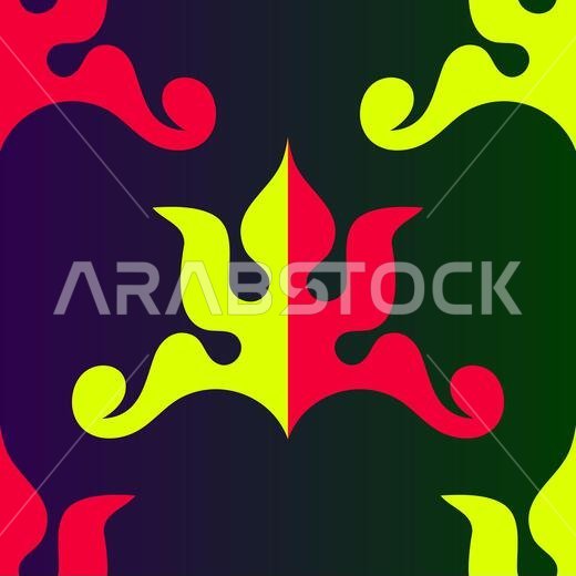Sample  traditional ornament of the peoples and countries of Asia, in which saturated colors attract luck and wealth. Women's woven carpets with ornam
