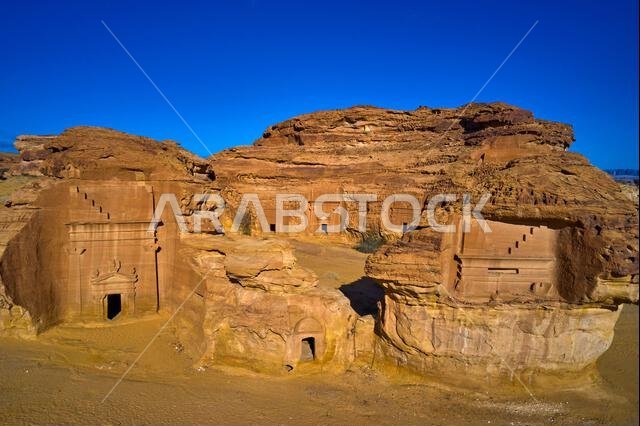 المملكة العربية السعودية، منطقة المدينة المنورة، العلا أو العلا، القبر النبطي في الحجر (مدائن صالح) الموقع الأثري، قبر جبل الخريمات