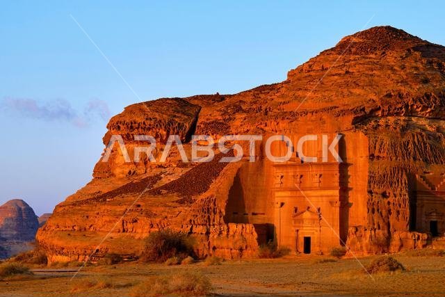 المملكة العربية السعودية، منطقة المدينة المنورة، العلا أو العلا، القبر النبطي في الحجر (مدائن صالح) الموقع الأثري، قبر جبل الخريمات
