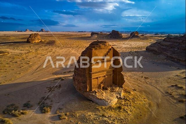 المملكة العربية السعودية، منطقة المدينة المنورة، العلا أو العلا، القبر النبطي في الحجر (مدائن صالح) الموقع الأثري، قبر لحيان أو قصر الفريد