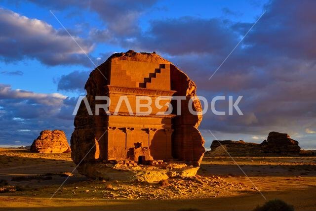 المملكة العربية السعودية، منطقة المدينة المنورة، العلا أو العلا، القبر النبطي في الحجر (مدائن صالح) الموقع الأثري، قبر لحيان أو قصر الفريد