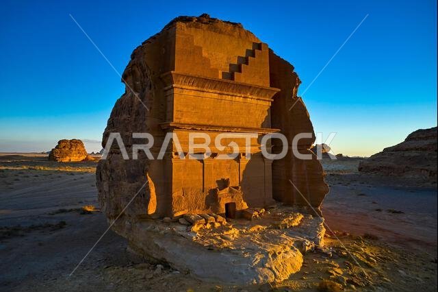 المملكة العربية السعودية، منطقة المدينة المنورة، العلا أو العلا، القبر النبطي في الحجر (مدائن صالح) الموقع الأثري، قبر لحيان أو قصر الفريد