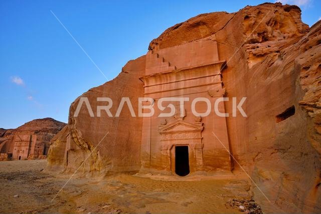 المملكة العربية السعودية، منطقة المدينة المنورة، العلا أو العلا، القبر النبطي في الحجر (مدائن صالح) الموقع الأثري، قبر جبل الخريمات