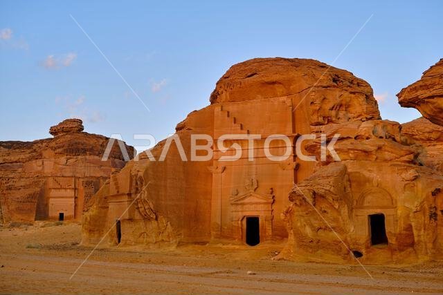 المملكة العربية السعودية، منطقة المدينة المنورة، العلا أو العلا، القبر النبطي في الحجر (مدائن صالح) الموقع الأثري، قبر جبل الخريمات