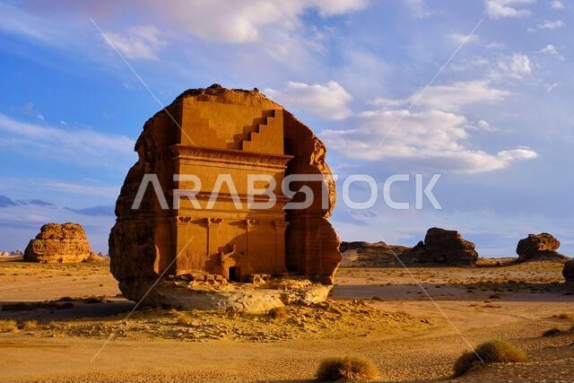 المملكة العربية السعودية، منطقة المدينة المنورة، العلا أو العلا، القبر النبطي في الحجر (مدائن صالح) الموقع الأثري، قبر لحيان أو قصر الفريد