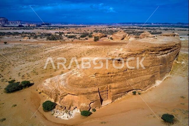 المملكة العربية السعودية، منطقة المدينة المنورة، العلا أو العلا، قبر النبطي في الحجر (مدائن صالح) الموقع الأثري، قبر جبل البنات
