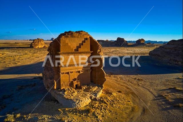 المملكة العربية السعودية، منطقة المدينة المنورة، العلا أو العلا، القبر النبطي في الحجر (مدائن صالح) الموقع الأثري، قبر لحيان أو قصر الفريد