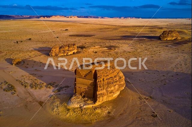 المملكة العربية السعودية، منطقة المدينة المنورة، العلا أو العلا، القبر النبطي في الحجر (مدائن صالح) الموقع الأثري، قبر لحيان أو قصر الفريد
