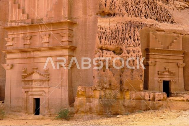 المملكة العربية السعودية، منطقة المدينة المنورة، العلا أو العلا، القبر النبطي في الحجر (مدائن صالح) الموقع الأثري، قبر جبل الخريمات