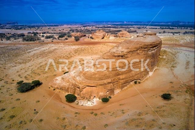 Saudi Arabia, Al Madinah Region, AlUla or Al Ula, Nabatean Tomb In Hegra (Madain Saleh) Archaeologic Site,  Jabal AlBanat tomb