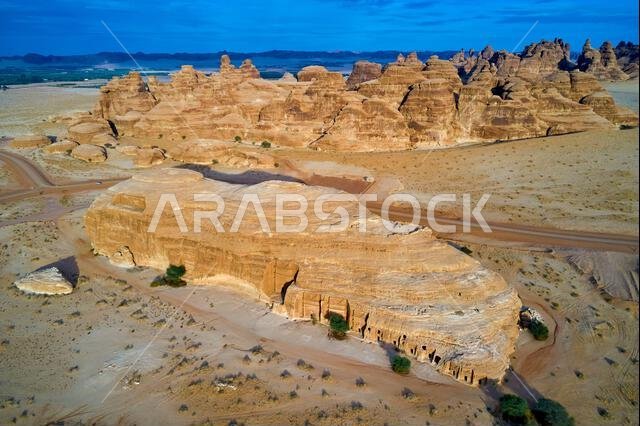 المملكة العربية السعودية، منطقة المدينة المنورة، العلا أو العلا، قبر النبطي في الحجر (مدائن صالح) الموقع الأثري، قبر جبل البنات