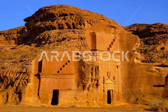المملكة العربية السعودية، منطقة المدينة المنورة، العلا أو العلا، القبر النبطي في الحجر (مدائن صالح) الموقع الأثري، قبر جبل الخريمات