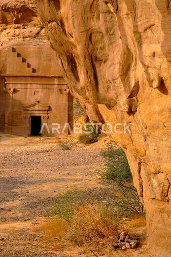 المملكة العربية السعودية، منطقة المدينة المنورة، العلا أو العلا، القبر النبطي في الحجر (مدائن صالح) الموقع الأثري، قبر جبل الخريمات