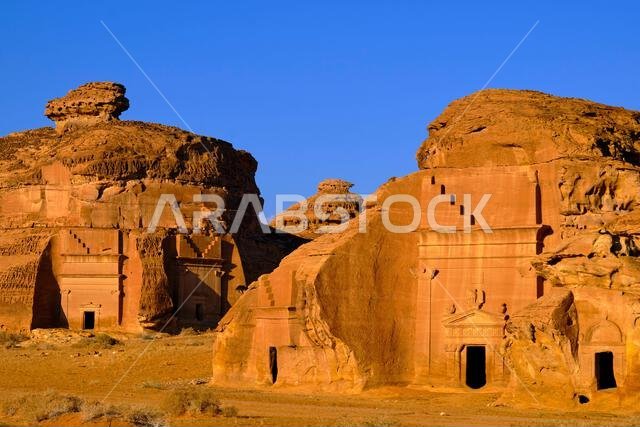 المملكة العربية السعودية، منطقة المدينة المنورة، العلا أو العلا، القبر النبطي في الحجر (مدائن صالح) الموقع الأثري، قبر جبل الخريمات