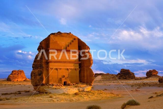 المملكة العربية السعودية، منطقة المدينة المنورة، العلا أو العلا، القبر النبطي في الحجر (مدائن صالح) الموقع الأثري، قبر لحيان أو قصر الفريد