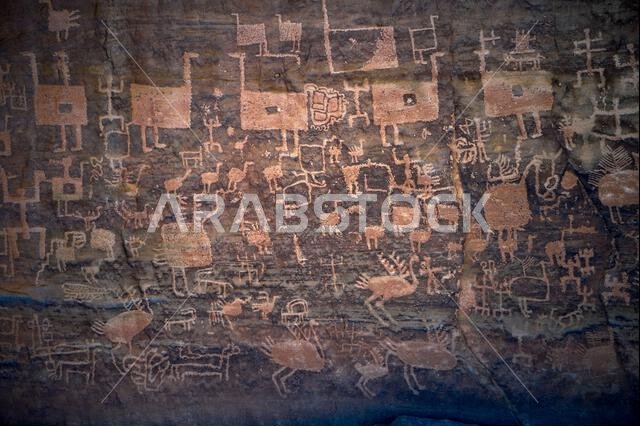 Saudi Arabia, Al Madinah Region, AlUla or Al Ula,  Archaeologic Site of rock carving