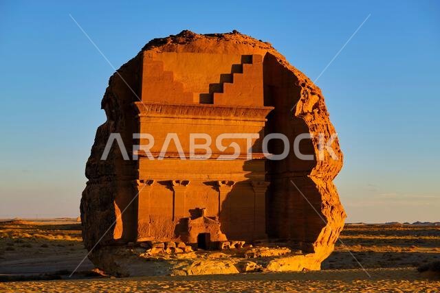 المملكة العربية السعودية، منطقة المدينة المنورة، العلا أو العلا، القبر النبطي في الحجر (مدائن صالح) الموقع الأثري، قبر لحيان أو قصر الفريد