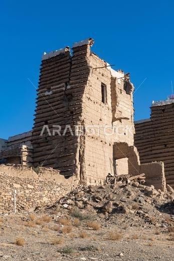 Typical fortified houses, Abha region, Kingdom of Saudi Arabia, Middle East