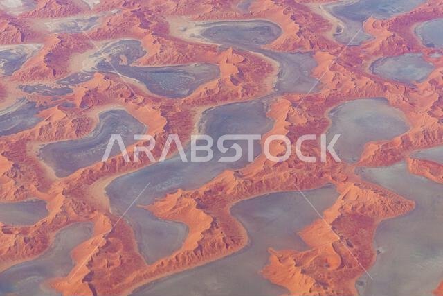 Aerial of the Rub al Khali, the Empty Quarter, Kingdom of Saudi Arabia, Middle East