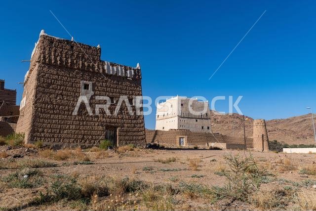 Typical fortified houses, Abha region, Kingdom of Saudi Arabia, Middle East