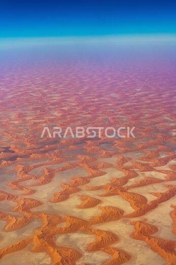 Aerial of the Rub al Khali, the Empty Quarter, Kingdom of Saudi Arabia, Middle East