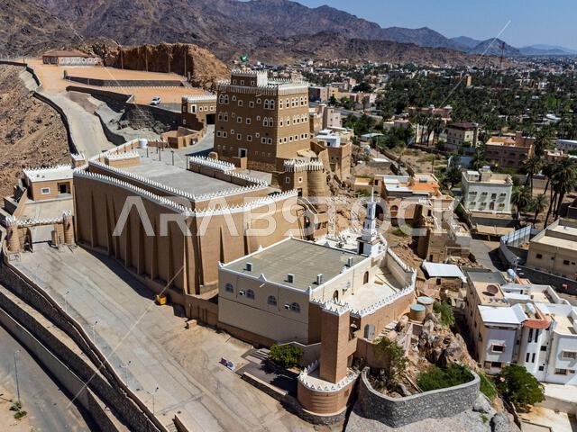 Aerial of the Al-Aan Palace, Najran, Kingdom of Saudi Arabia, Middle East